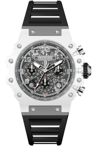 Invicta Racing 69681 Herrenuhr - Quarzwerk - Acryl mit silbernem Zifferblatt - 43 mm