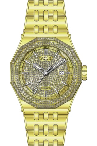 Invicta Reserve 50442 Herrenuhr - Automatikwerk - Edelstahl mit goldenem Zifferblatt - 48 mm