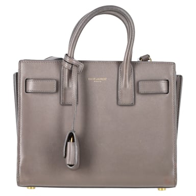 Saint Laurent Nano Sac de Jour Tote aus grauem Leder