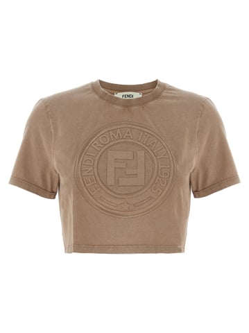 Fendi Braunes Baumwoll-T-Shirt