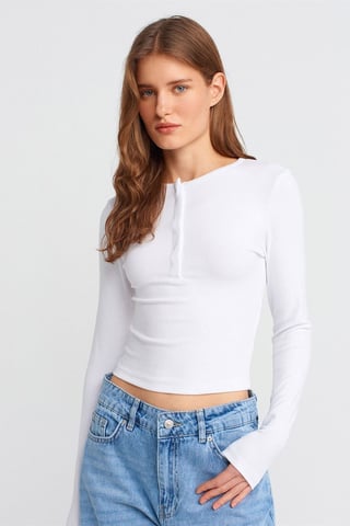 Slim Fit Langarm-Jerseybluse