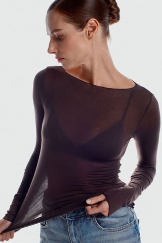Schmale Passform Bootsausschnitt Langarm Strickbluse
