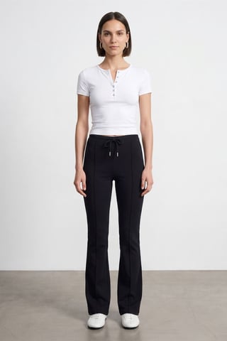 Slim Fit Crop-Jersey-Bluse