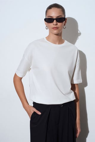 Damen Baumwoll Rundhalsausschnitt T-Shirt