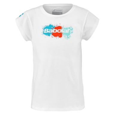 Babolat - T-Shirt für Kinder, Rundhalsausschnitt, Regulär (Weiß/Rot/Blau)