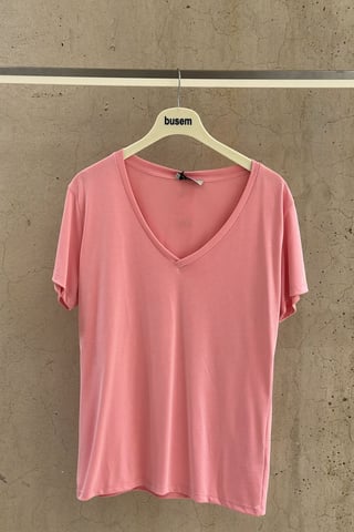 V-Ausschnitt Kurzarm Modal Bluse