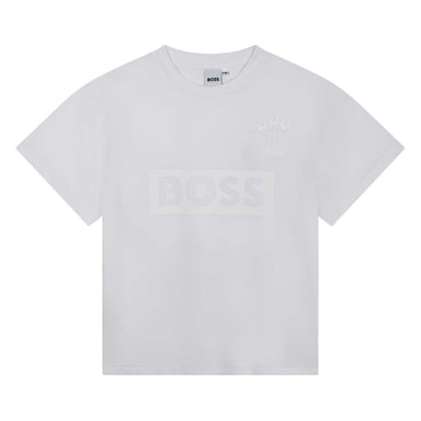 Boss - T-Shirt für Kinder, Rundhalsausschnitt, Regulär (Weiß)