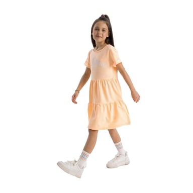Minoti - Kleid für Mädchen, Gestaffelter Saum, kurzärmlig (Orange)