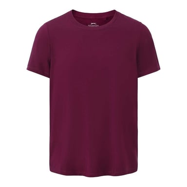 Slazenger - T-Shirt für Damen, Überkreuzter Saum, Training (Pflaume)