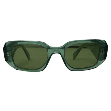 Prada SPR17W Rechteckige Sonnenbrille aus Olivenacetat