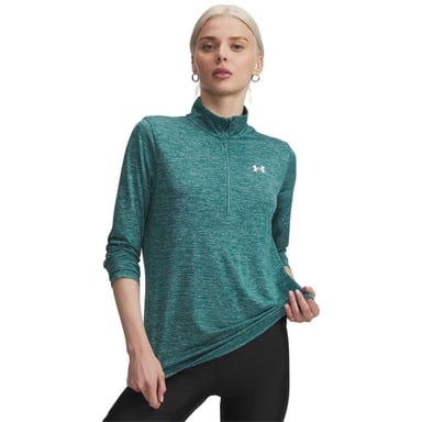 Under Armour - "Tech" Oberteil für Damen, mit halbem Reißverschluss (Grün)
