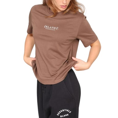 Blank Essentials - "Essentials" T-Shirt für Damen, Boyfriend - locker geschnitten (Schokolade)