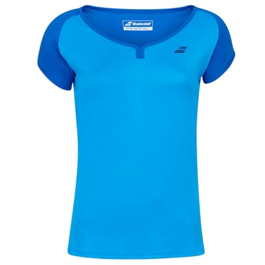 Babolat - "Play" T-Shirt für Mädchen, U-Boot-Ausschnitt , Kurze Ärmel (Blaue Aster)