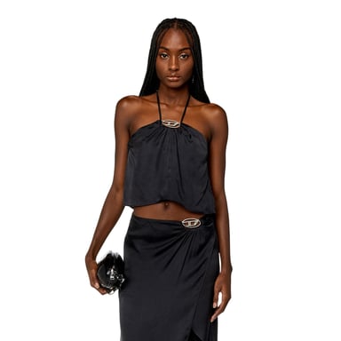 Diesel - Ärmelloses Oberteil für Damen, Neckholder, leger (Samtschwarz)