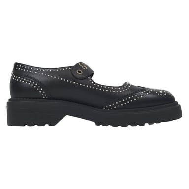 Dior D-Society Baby Verzierter Mary Jane Ballerinas aus schwarzem Leder