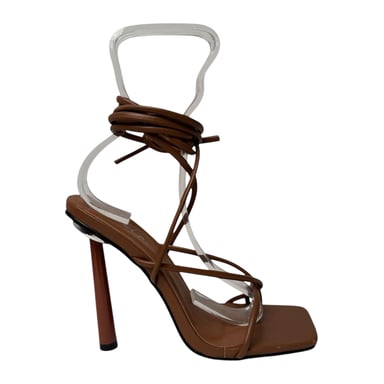 Chic - Sandalen für Damen, Leder, Stiletto-Absatz (Braun)