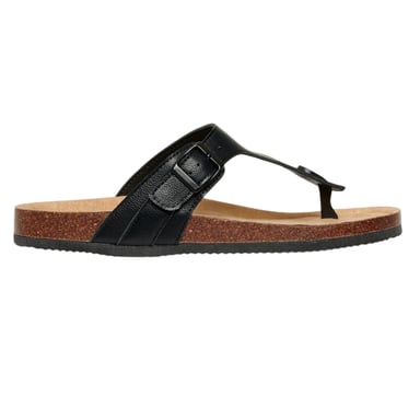 Threadbare - Sandalen für Herren, Zehentrenner, Flach (Schwarz)