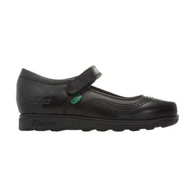 Kickers - "Fragma Pop" Schul-Uniform-Schuhe für Mädchen, Leder (Schwarz)