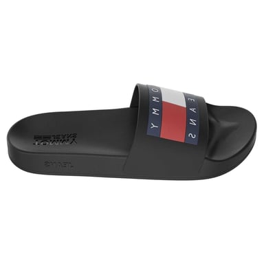 Tommy Jeans - Flaggenlogo Badesandale für Herren, geformtes Fußbett (Schwarz)