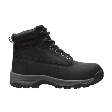 Dunlop - Sicherheitsschuhe für Damen, Nubukleder, Schuhspitze aus Stahl (Schwarz)