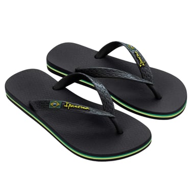 Ipanema - Brasilianische Flagge Flipflops für Damen, Flach (Schwarz)