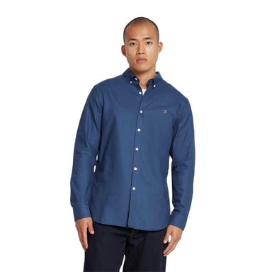 Farah - Button-Down-Hemd für Herren, Oxford-Stil, Langärmlig (Tiefblau)