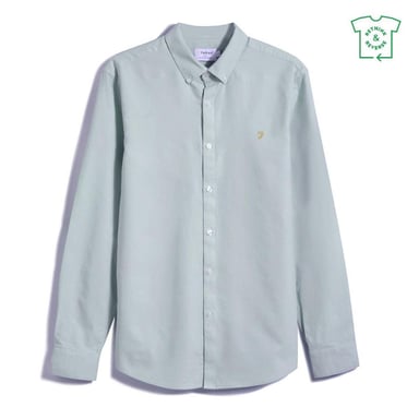 Farah - Button-Down-Hemd für Herren, Oxford-Stil, Langärmlig (Jadegrün)