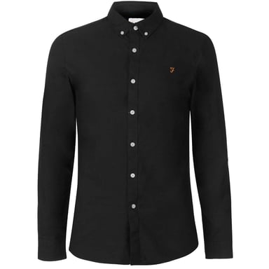 Farah - Button-Down-Hemd für Herren, Oxford-Stil, Langärmlig (Schwarz/Gelb)