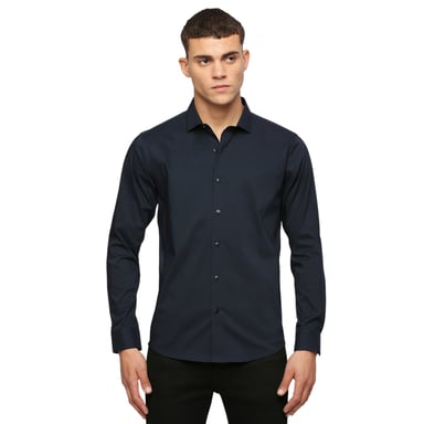 Only - Hemd für Herren, Regulär, Langärmlig (Dunkel-Marineblau)