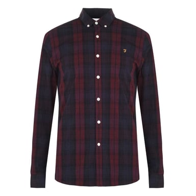 Farah - Button-Down-Hemd für Herren, Baumwolle (Rot)