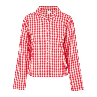 Linea - Hemd für Damen, leger, Langärmlig (Rot/Weiß)