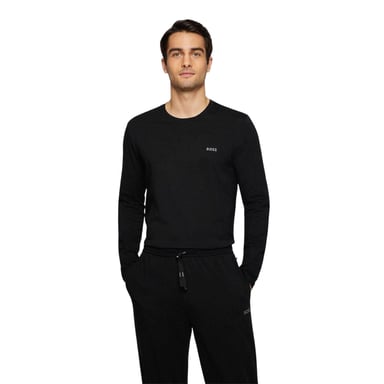 Boss - T-Shirt für Herren, Rundhalsausschnitt, Langärmlig (Schwarz)