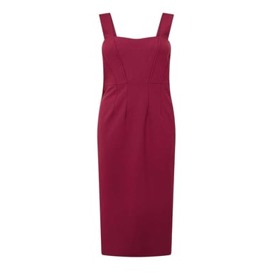 Boss - "Dizena" Midikleid für Damen, Herzausschnitt (Dunkelrot)