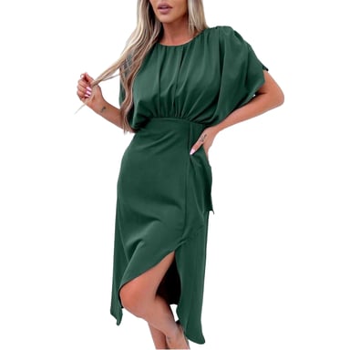 AX Paris - Midikleid für Damen, Gesammelt, Polyester, Fledermaus-Ärmel (Petrol)