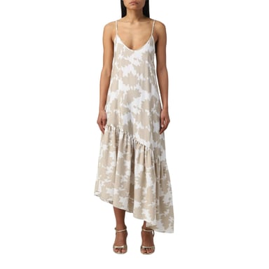 Armani Exchange - Maxikleid für Damen, Asymmetrischer Saum (Sand)