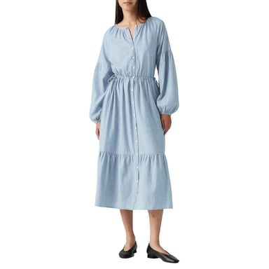 Levis - "Jolene" Maxikleid für Damen, Rundhalsausschnitt, 3/4 Ärmel (Hellblau)