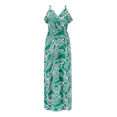 Mela London - Maxikleid für Damen, V-Ausschnitt (Grün)