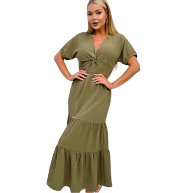 AX Paris - Maxikleid für Damen, Polyester, Sommer (Khakigrün)
