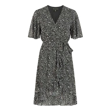 Mela London - Wickelkleid für Damen (Schwarz)
