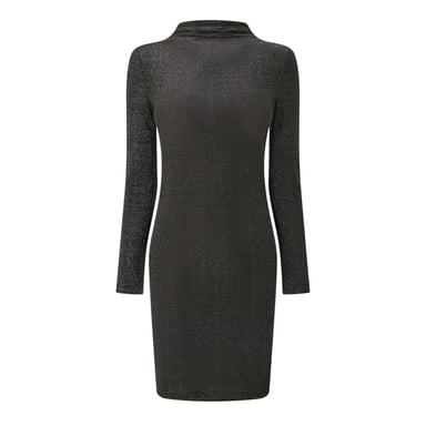 Pieces - Bodycon Kleid für Damen, Hoher Kragen, Jerseyware (Schwarz)