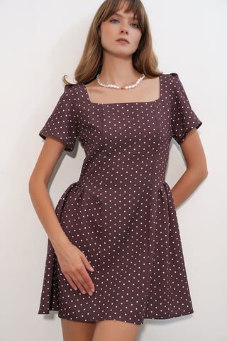 Punkte A-Linien Mini-Kleid