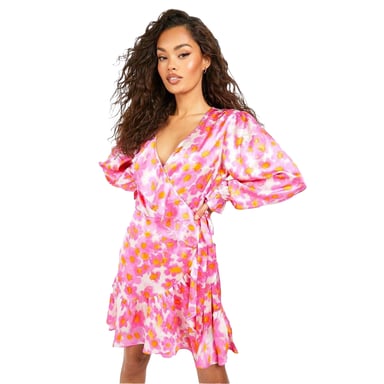 Influence - Kleid mit ausgestelltem Rock für Damen, Satin (Pink)