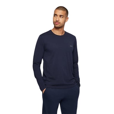 Boss - T-Shirt für Herren, Rundhalsausschnitt, Langärmlig (Marine)