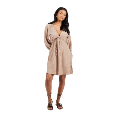 Brave Soul - Minikleid für Damen, A-Linie (Braungrau)