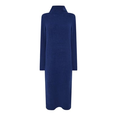 Pieces - Strickkleid für Damen, Rollkragen, Jerseyware (Blau)