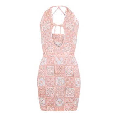 Off White - Minikleid für Damen (Pink/Weiß)