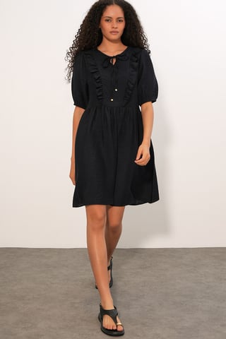 Damen A-Linien Mini Smock Kleid