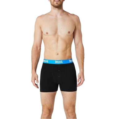 Lonsdale - Boxershorts für Herren (2er-Pack) (Schwarz/Leuchtendes Blau)