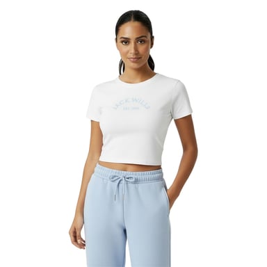 Jack Wills - kurzes T-Shirt für Damen, Baumwolle (Weiß)