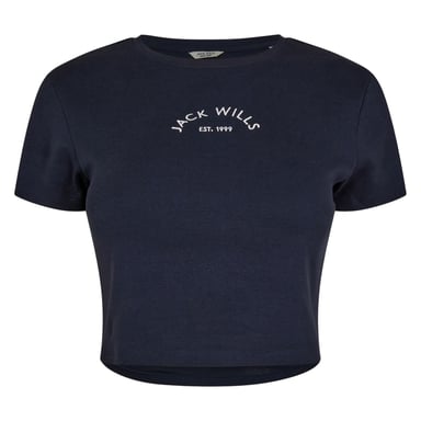 Jack Wills - kurzes T-Shirt für Damen, Baumwolle (Marine)